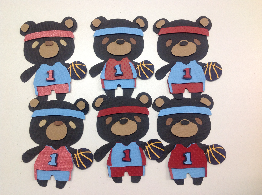 Teddy Bear Basketball Diecut Die Cut