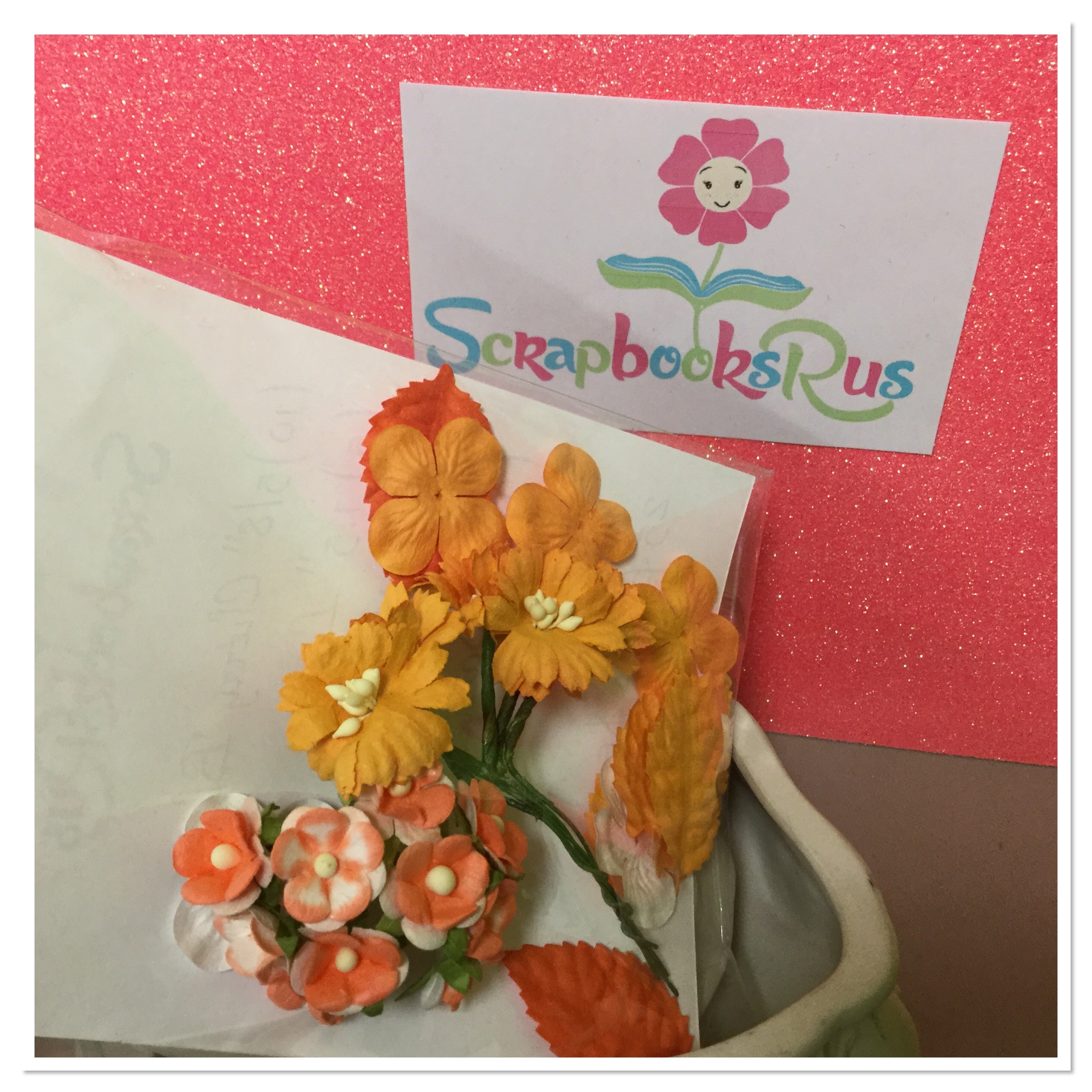 Cherry Blossoms Leaves Hydrangea Daisies 25pc Scrapbooksrus