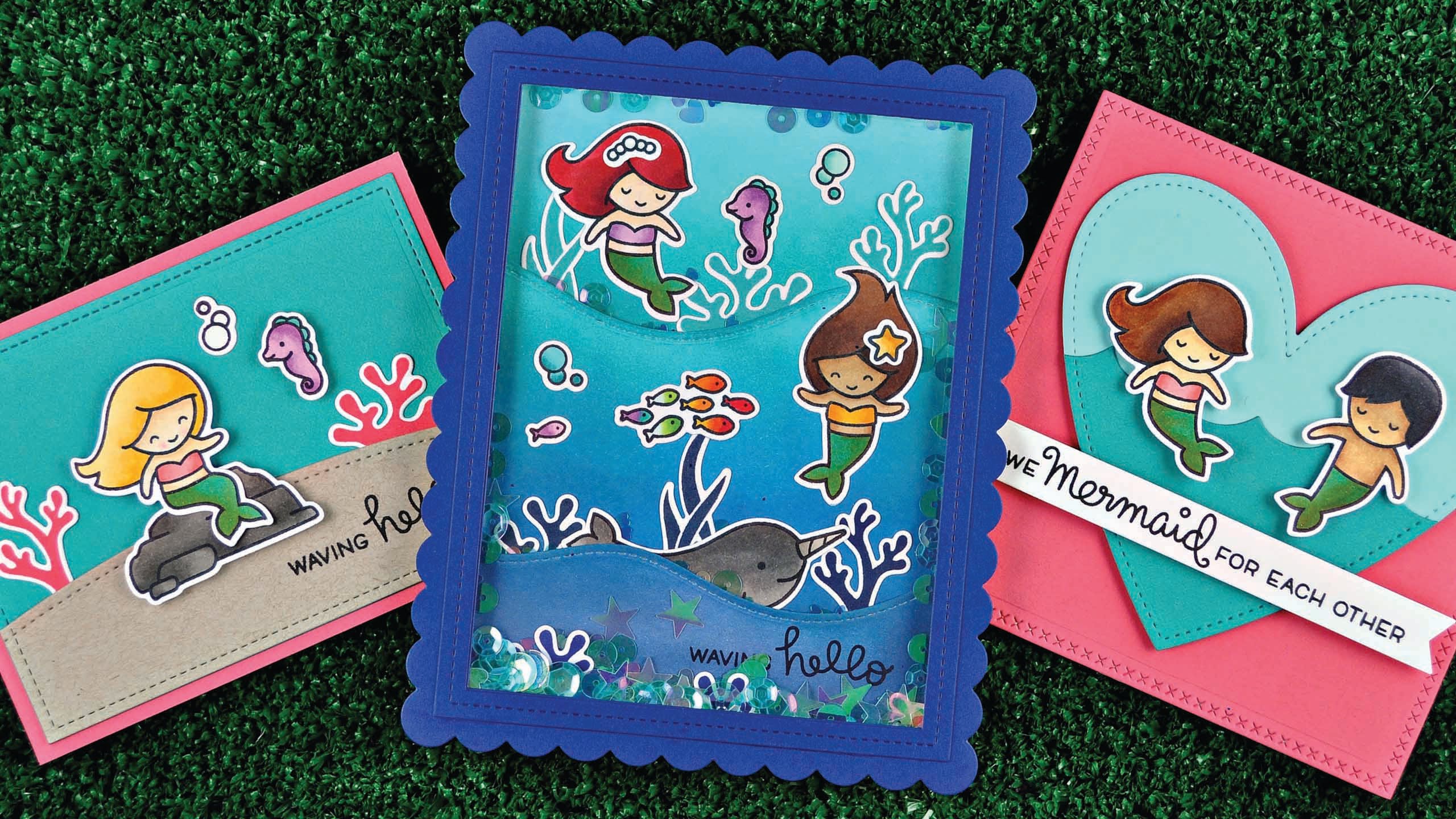 Lawn Fawn MERMAID FOR YOU Clear Stamps 26 pc Scrapbooksrus