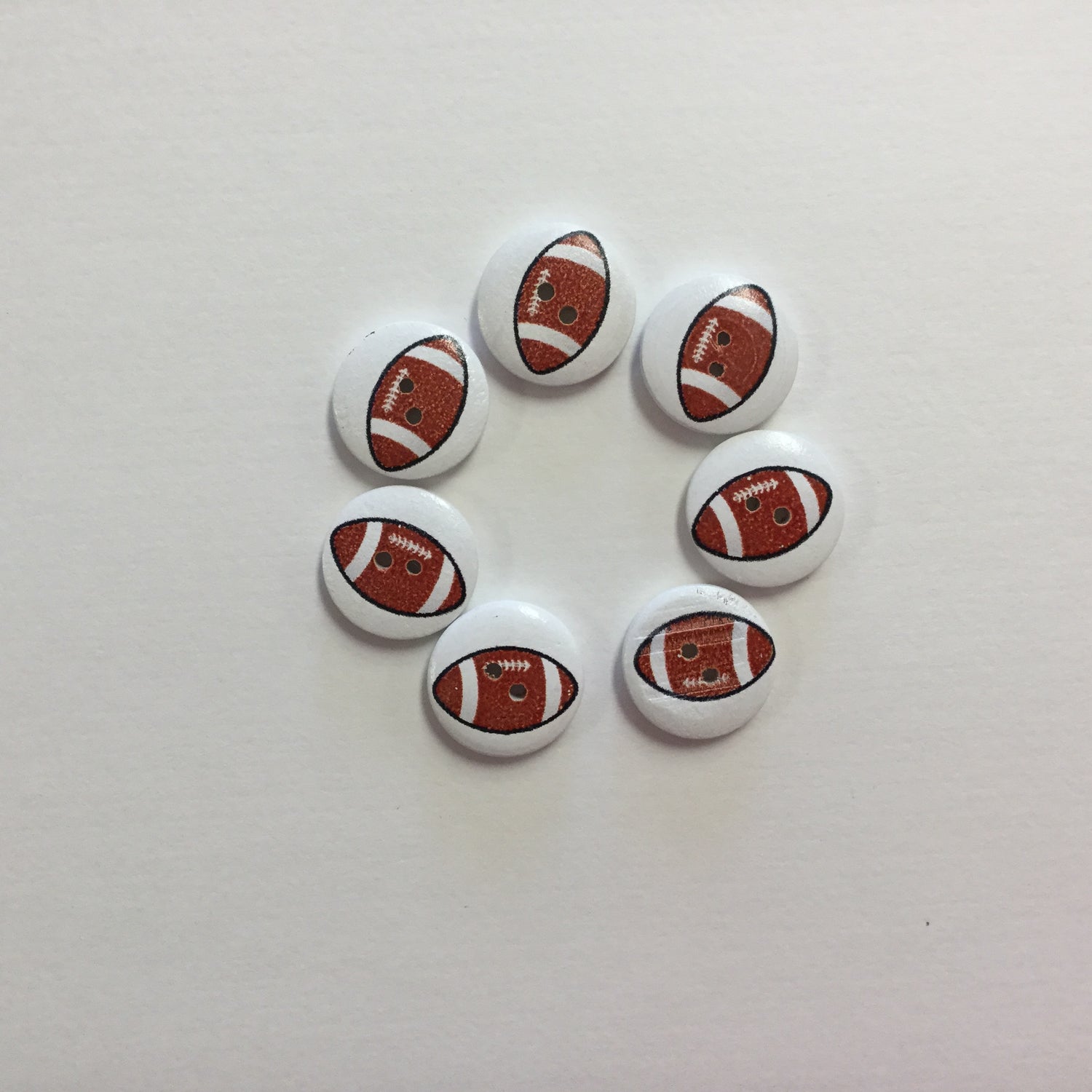 Sports Button FOOTBALL 1pc 3/4” Round Scrapbooksrus
