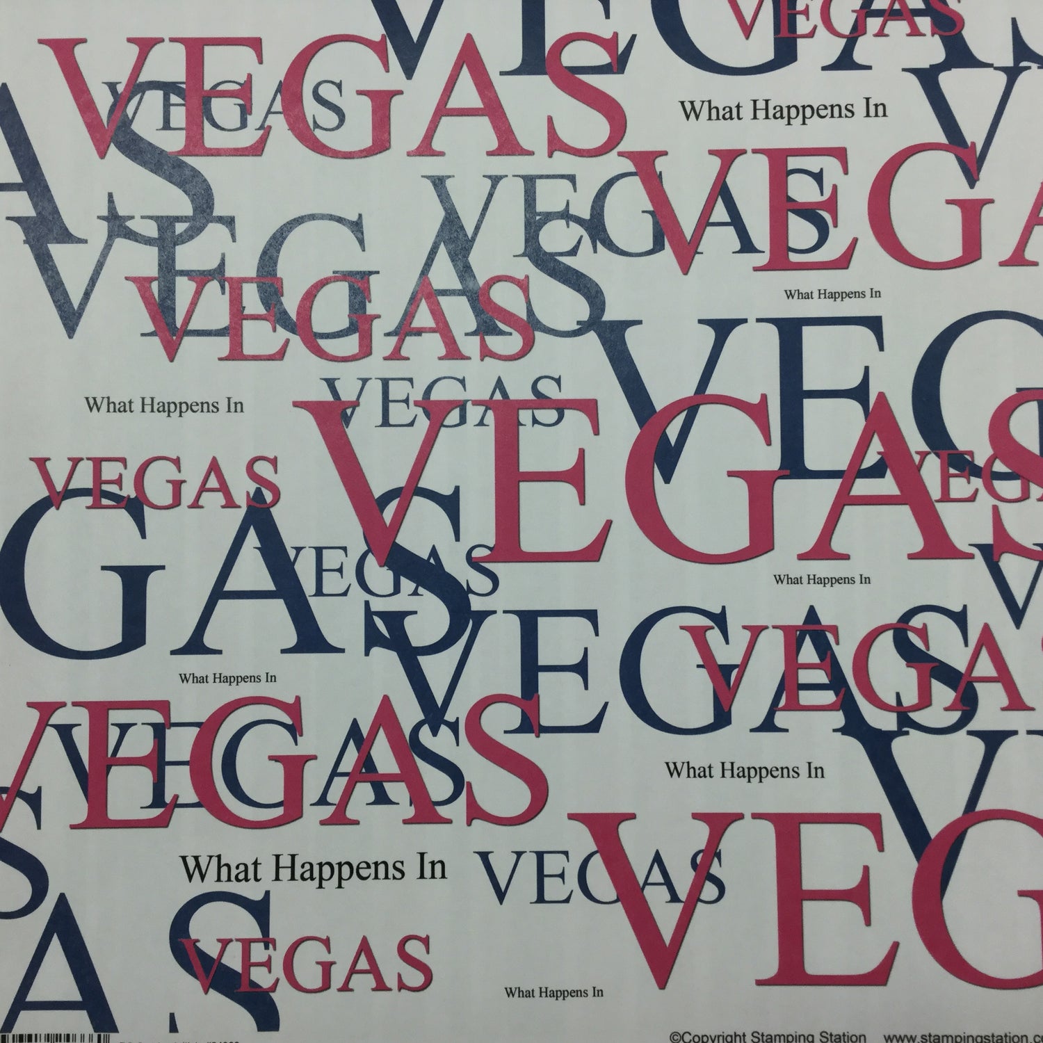 WHAT HAPPENS IN VEGAS DS Overlay Initials 12"X12" Paper Scrapbook Customs Scrapbooksrus