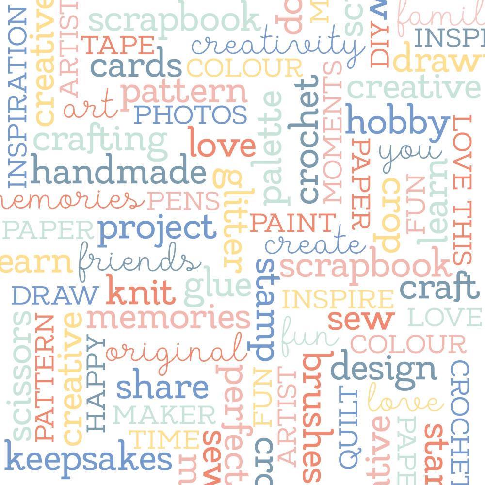 Kaisercraft Crafternoon Collection CRAFTY 12"X12" Scrapbook Paper Scrapbooksrus