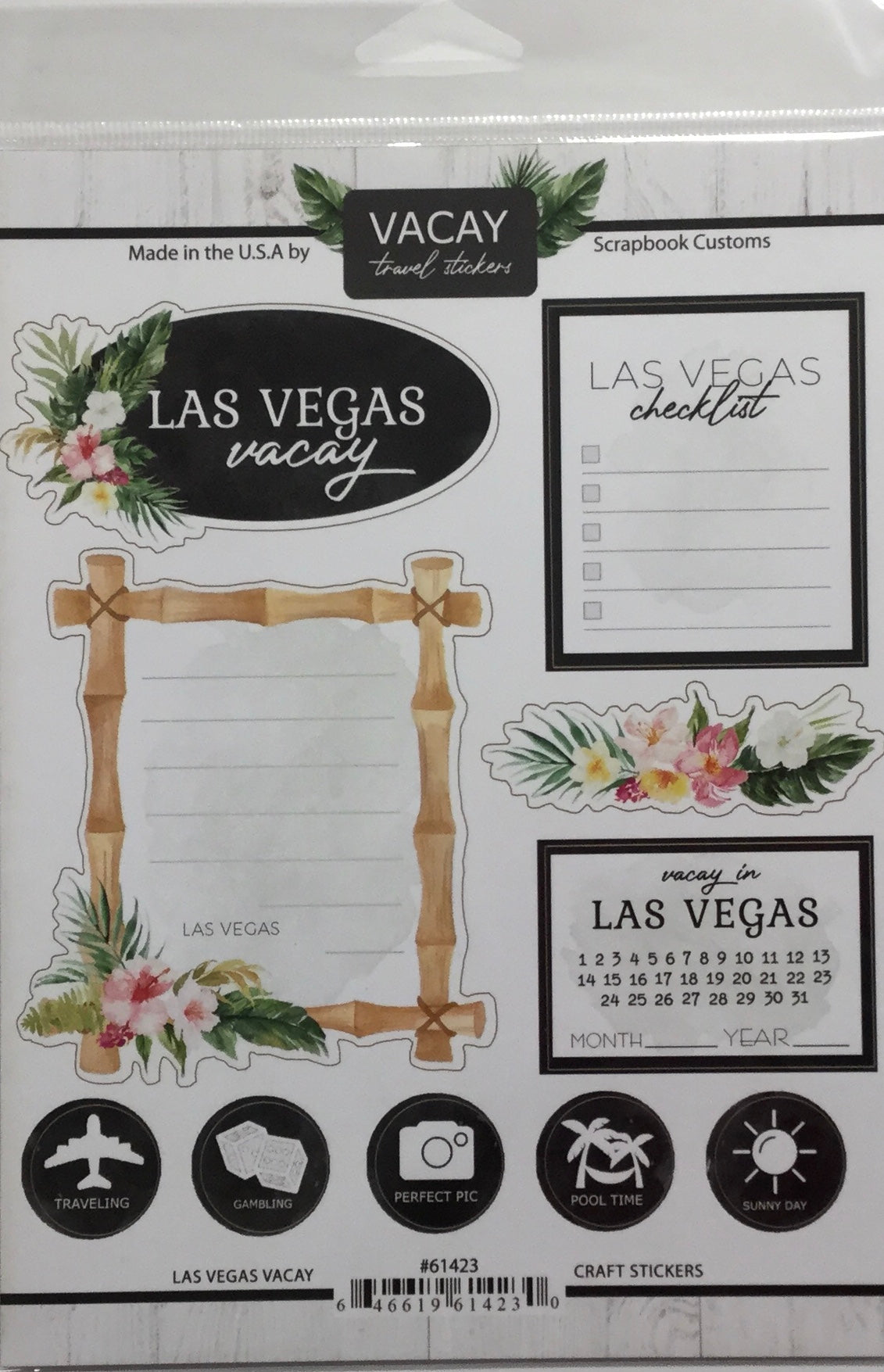 LAS VEGAS VACAY Travel Stickers 10pc Scrapbook Customs Scrapbooksrus