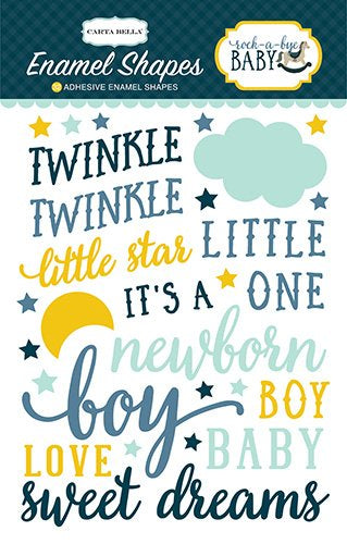 Carta Bella ROCK A BYE BABY Adhesive Enamel Shapes Scrapbooksrus