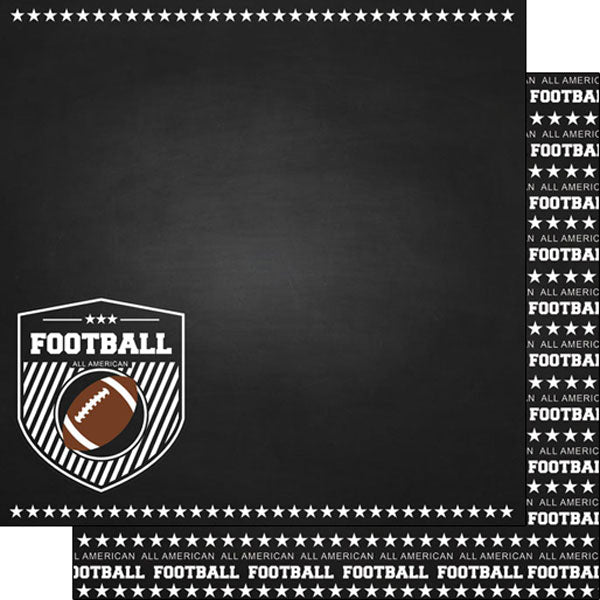 FOOTBALL DS CHALKBOARD SPORTS 12x12 Scrapbook Paper Scrapbooksrus