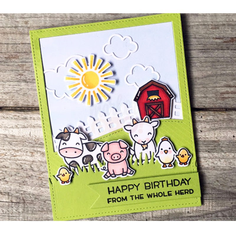 Lawn Fawn HAY THERE Barn Animals Clear Stamps 25 pc