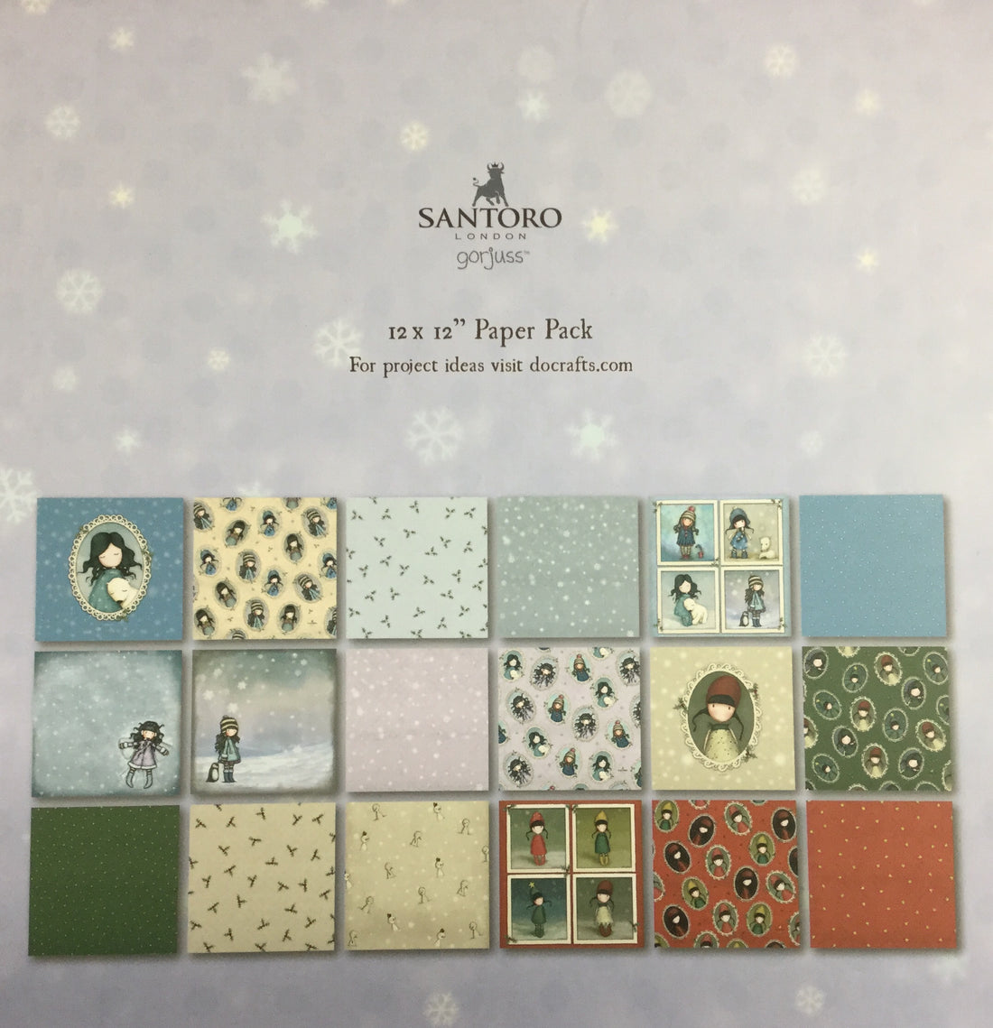 Santoro London Gorjuss CHRISTMAS  12X12 Premium Paper Pack Scrapbooksrus 
