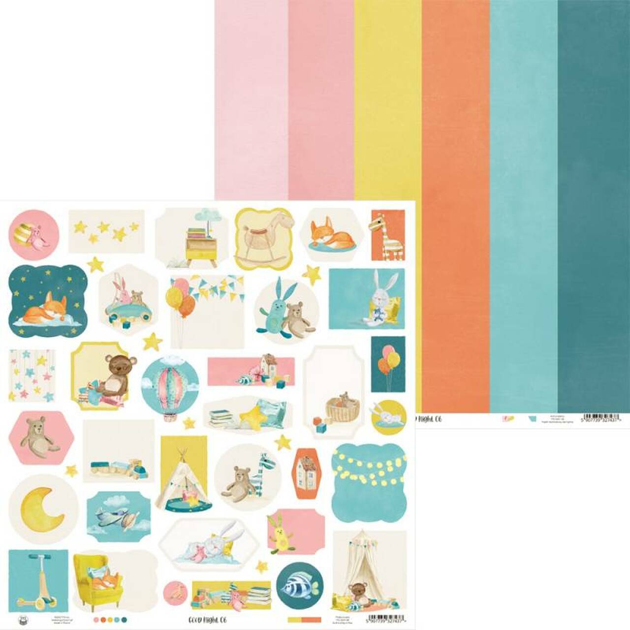 P13 GOOD NIGHT 12"X12" Designer Paper Pack 14pc. Scrapbooksrus