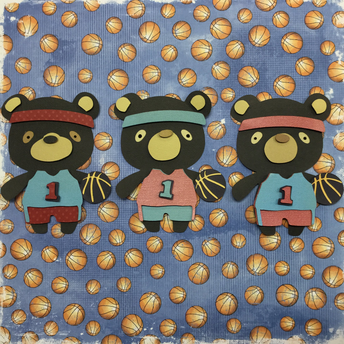 Teddy Bear BASKETBALL Sports Die Cut Embellishment Scrapbooksrus