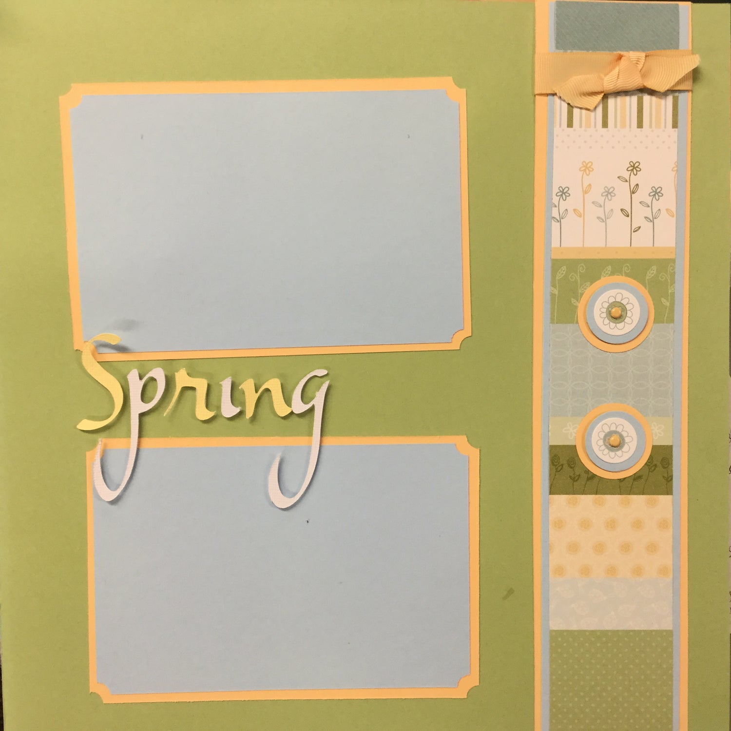 $5.00 Premade Pages SPRING (2) 12"X12" Scrapbook Pages Scrapbooksrus