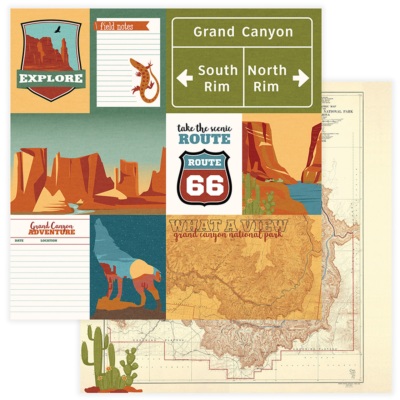 Photoplay National Parks GRAND CANYON 12X12 Scrapbook Paper Scrapbooksrus