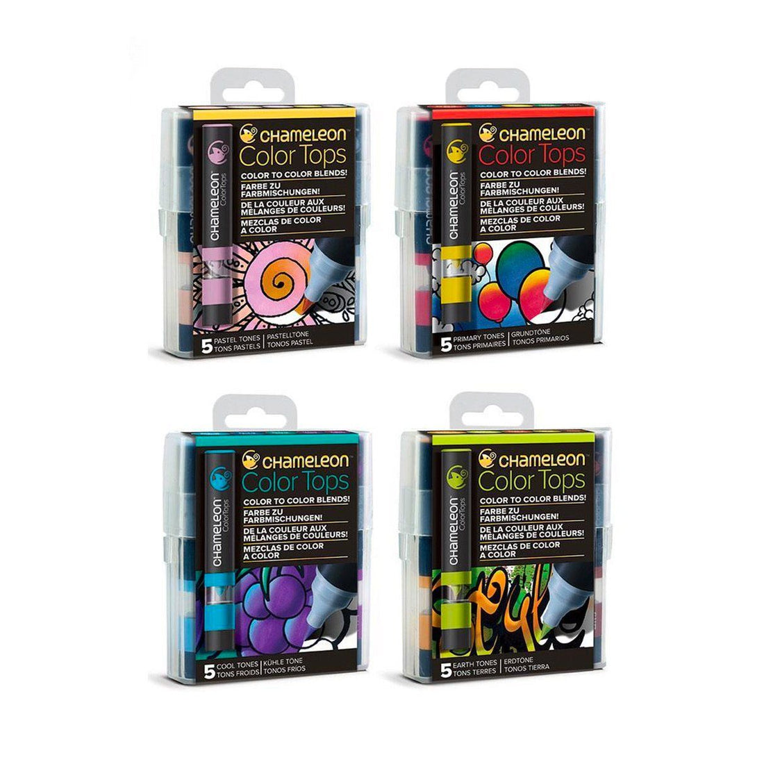 Chameleon Color Tops PRIMARY TONES Alcohol Markers Pens 5pc Scrapbooksrus