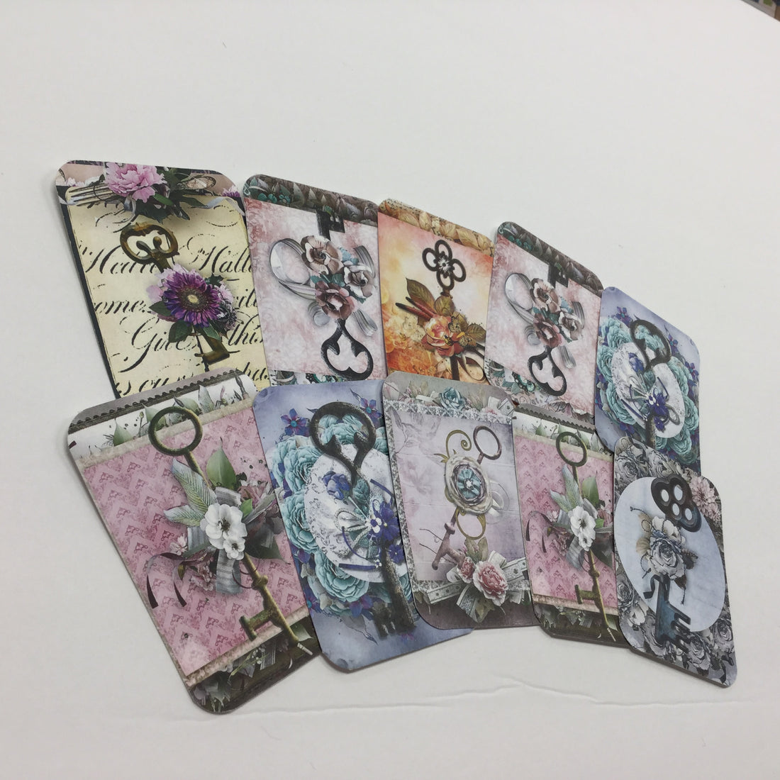 Tags & Ephemera 10pc VINTAGE TIED KEYS TAGS Scrapbooksrus