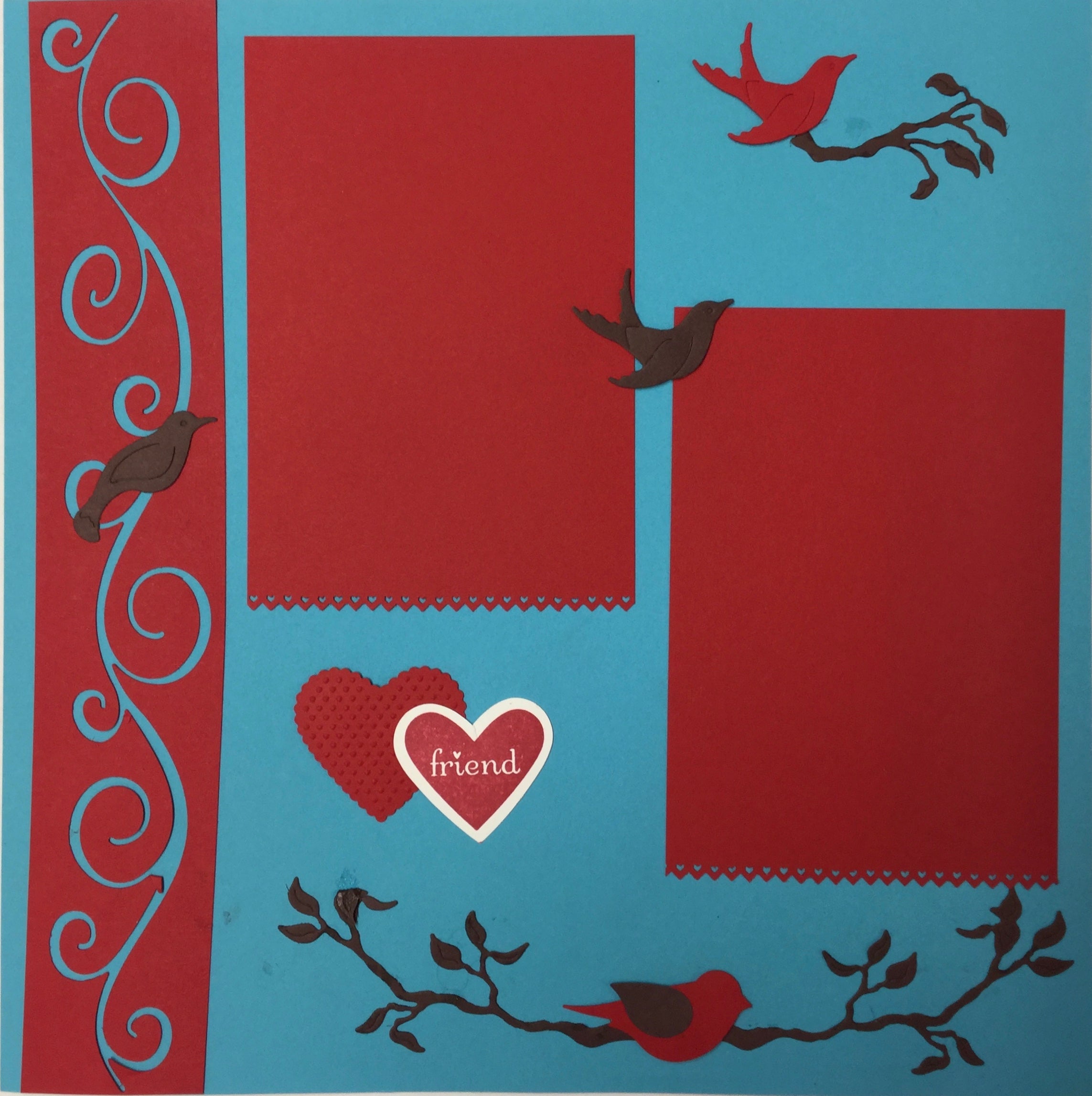 Premade LOVE BIRDS (2) 12X12 Scrapbook Pages Scrapbooksrus