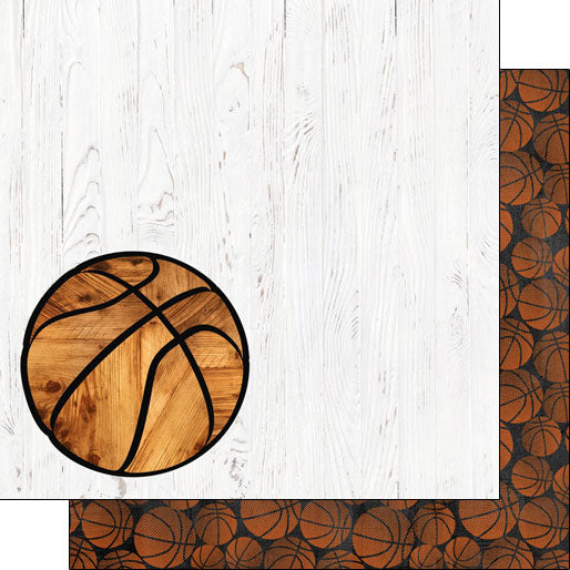 BASKETBALL WOOD SPORT 5pc Scrapbook Kit Scrapbooksrus