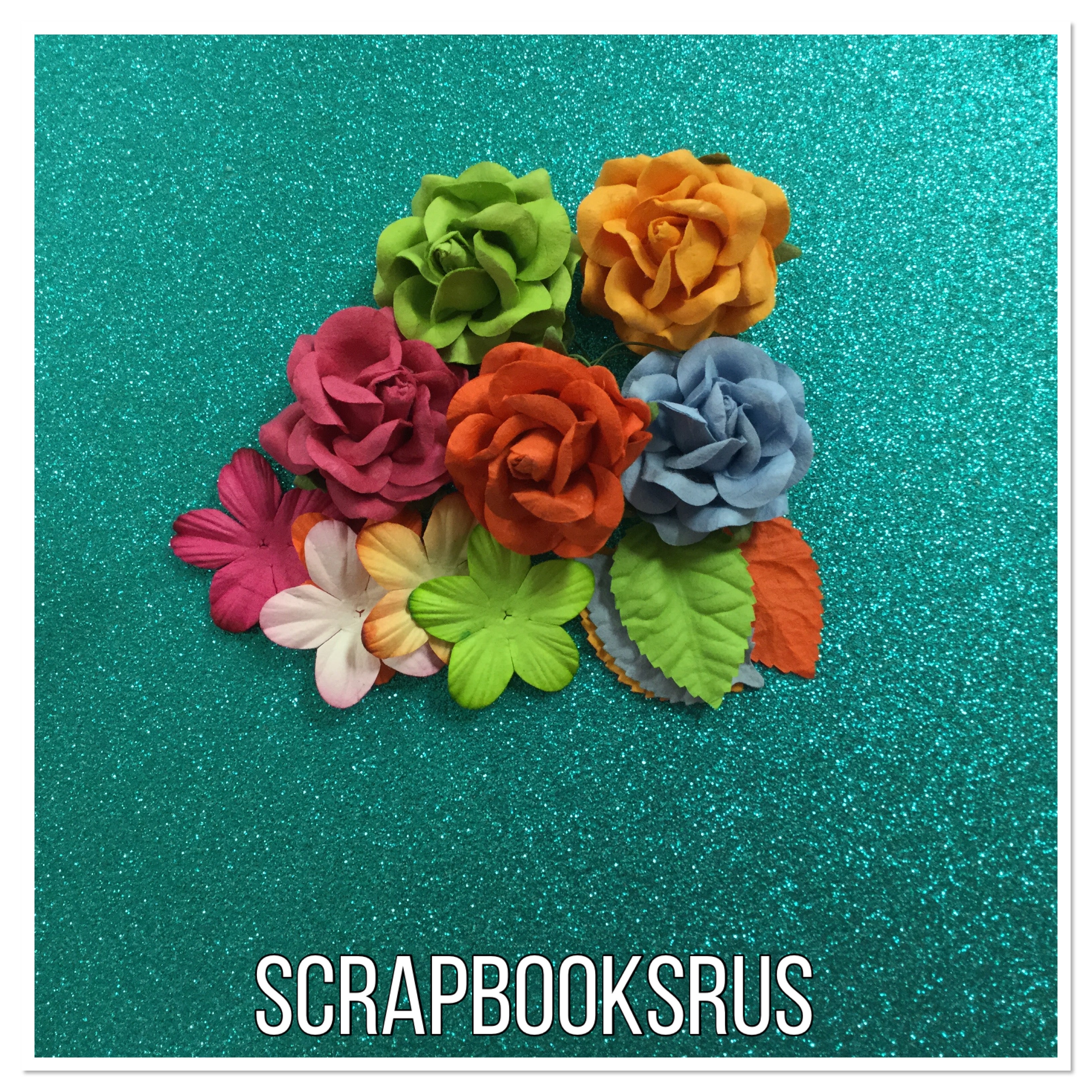 Sweet Roses Flowers and Leaves 15pc