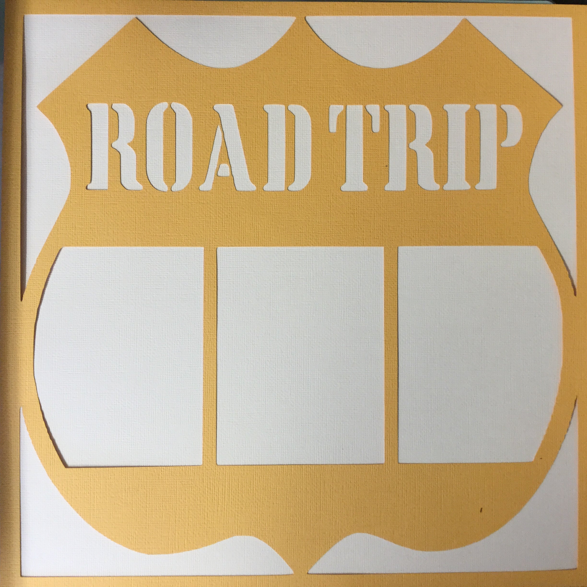 Page Frame ROAD TRIP YELLOW Travel 12"x12" Scrapbook Overlays Scrapbooksrus