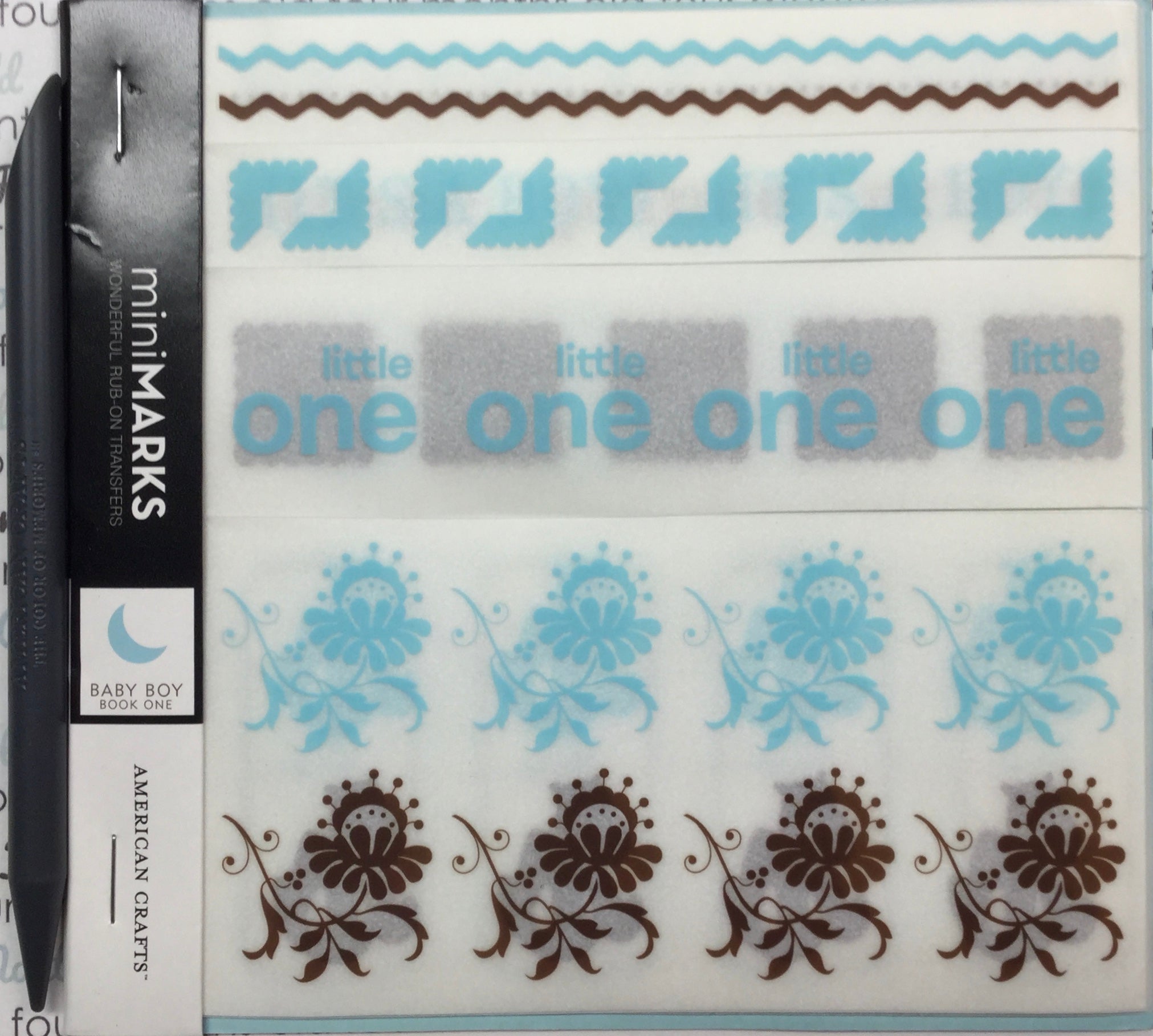 American Crafts BABY BOY BOOK ONE Rub-Ons