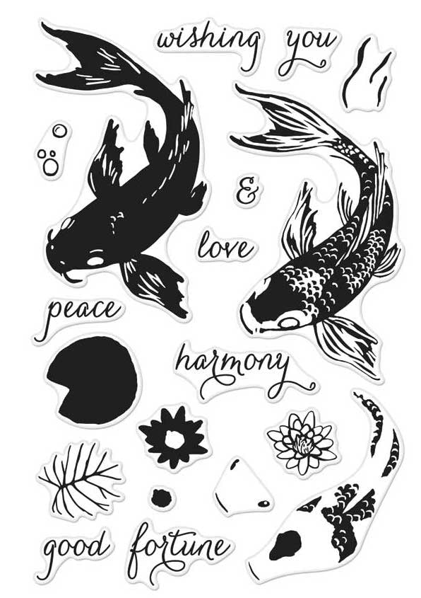 Hero Arts Color Layering KOI Clear Stamp ScrapbooksRUs