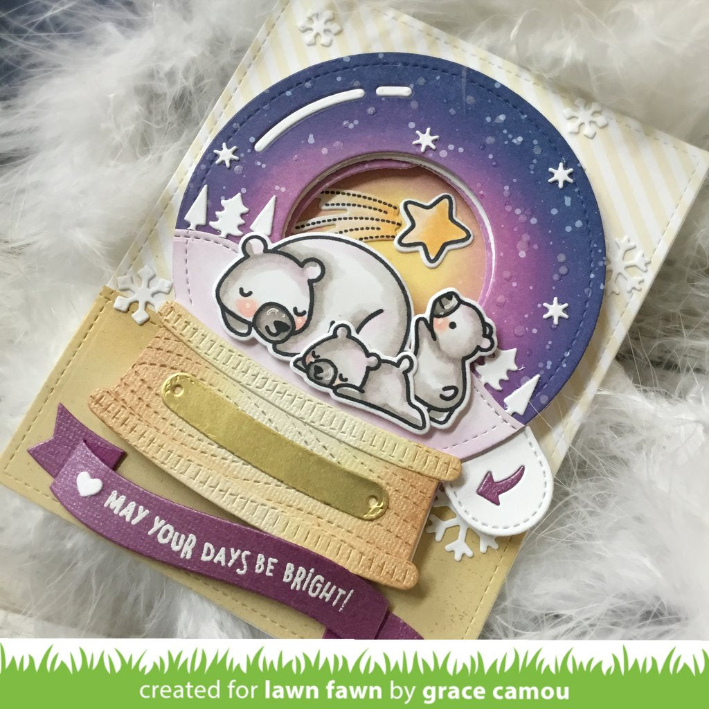 Lawn Cuts MAGIC IRIS SNOW GLOBE ADD ON Custom Craft Dies 5pc Scrapbooksrus