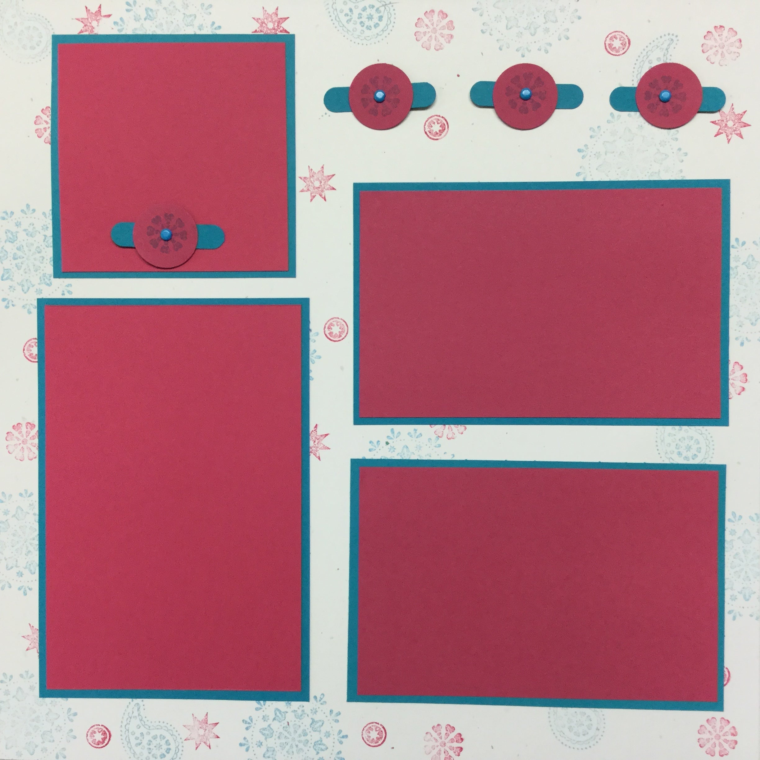 Premade Pages PAISLEY BUTTONS (2) 12"X12" Scrapbook Pages Scrapbooksrus
