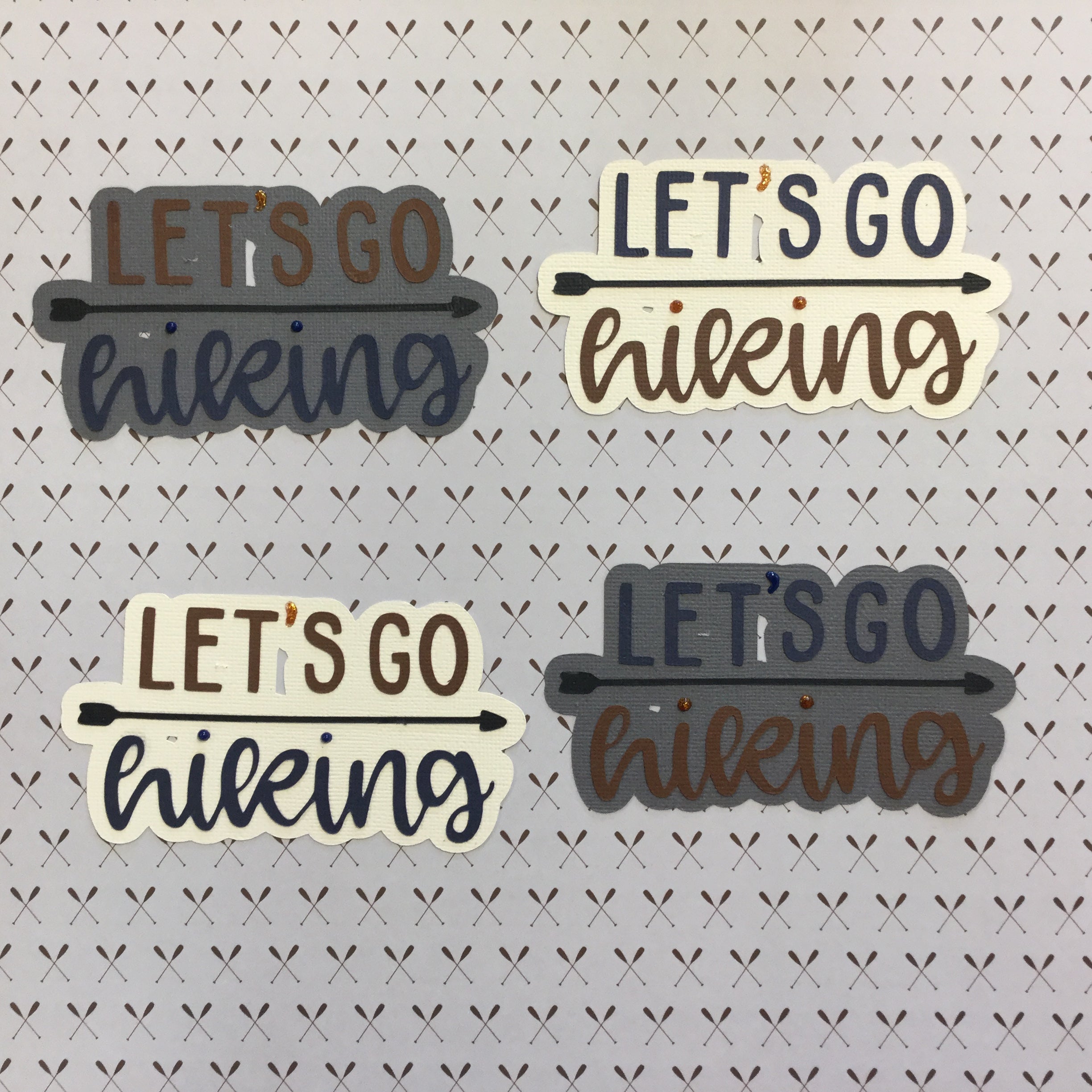 LET’S GO HIKING Camping Custom Die Cut Embellishments Scrapbooksrus