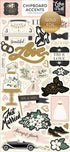 Echo Park 6"x12" WEDDING DAY Chipboard Accents Sticker 42pc Scrapbooksrus