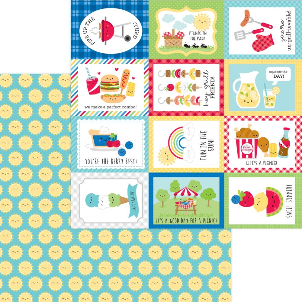Doodlebug BAR B CUTE Paper Pack 12"X12" 13pc Scrapbooksrus