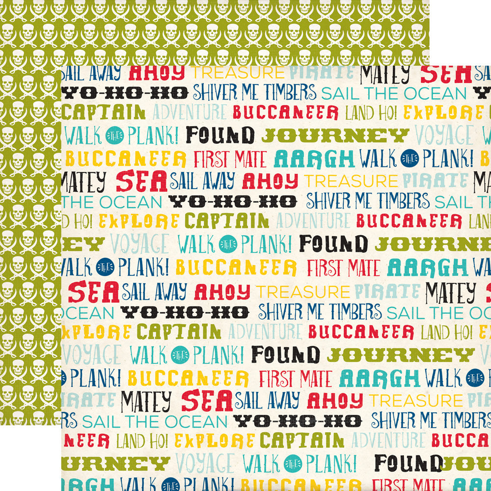 Echo Park Pirate’s Life PIRATES WORDS 12"x12" Paper Scrapbooksrus