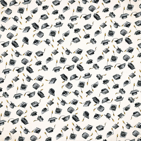 GRADUATION WATERCOLOR DS 12"X12" Scrapbook Customs Paper Scrapbooksrus