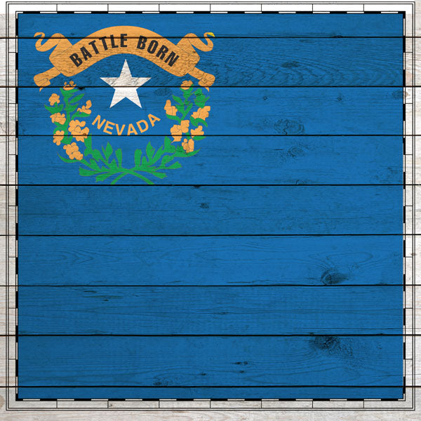 NEVADA Wood Sightseeing Flag 12"X12" Scrapbook Travel Paper