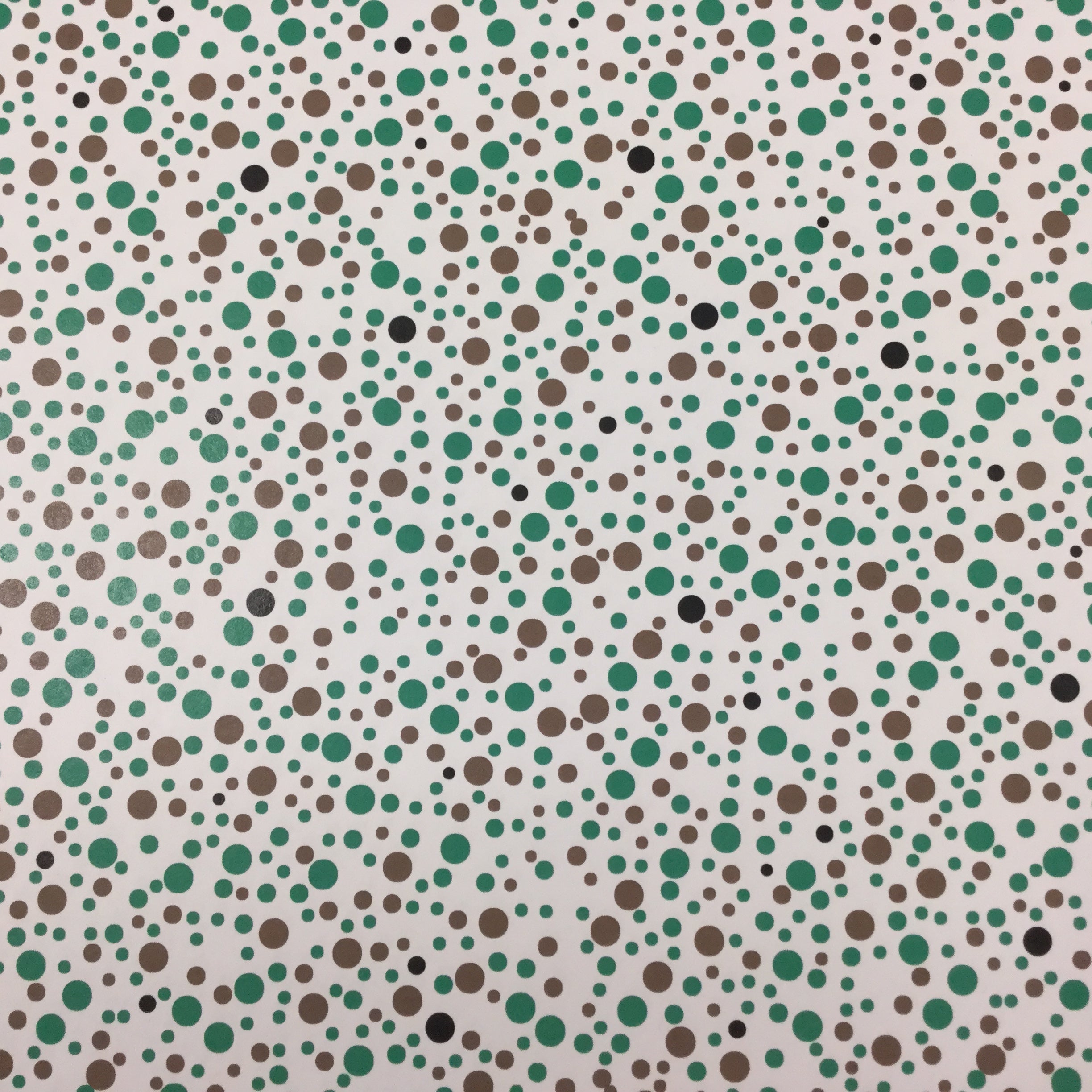 Scrapbook Customs Retro Dots GREEN & BROWN 12X12 Scrapbook Paper Scrapbooksrus