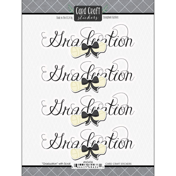 Scrapbook Customs GRADUATION WITH SCROLL Stickers 4pc Scrapbooksrus