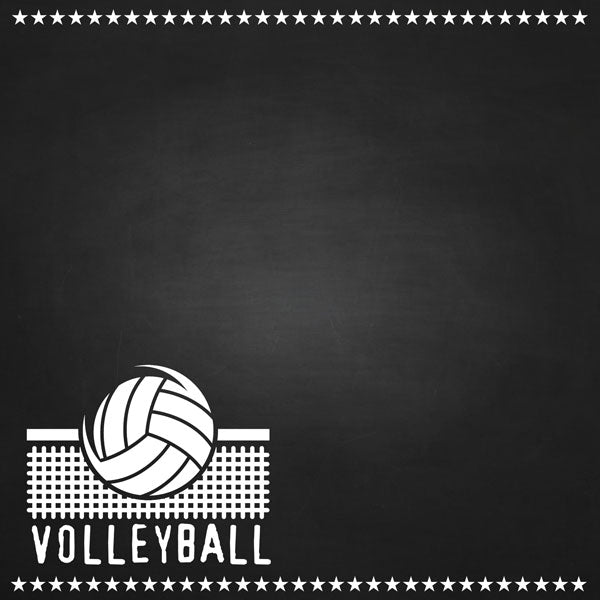 VOLLEYBALL DS CHALKBOARD SPORTS 12x12 Scrapbook Paper Scrapbooksrus