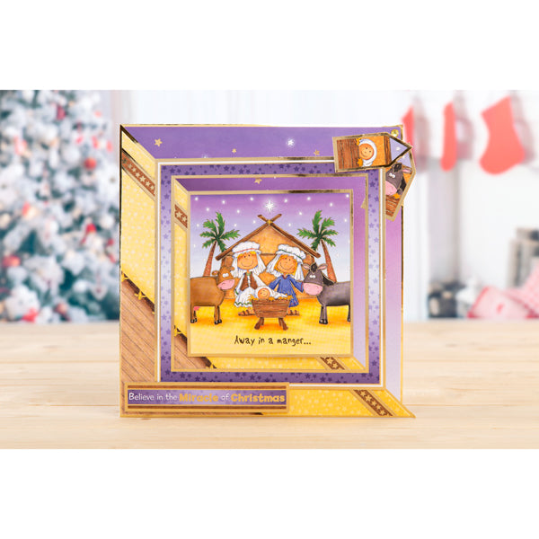Honkydory AWAY IN A MANGER Foiled Die Cut Cards Scrapbooksrus