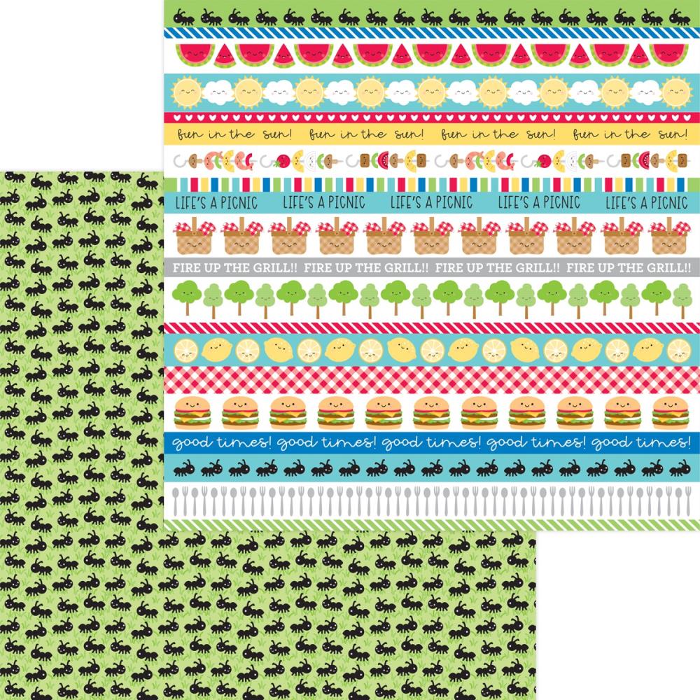 Doodlebug BAR B CUTE Paper Pack 12"X12" 13pc Scrapbooksrus