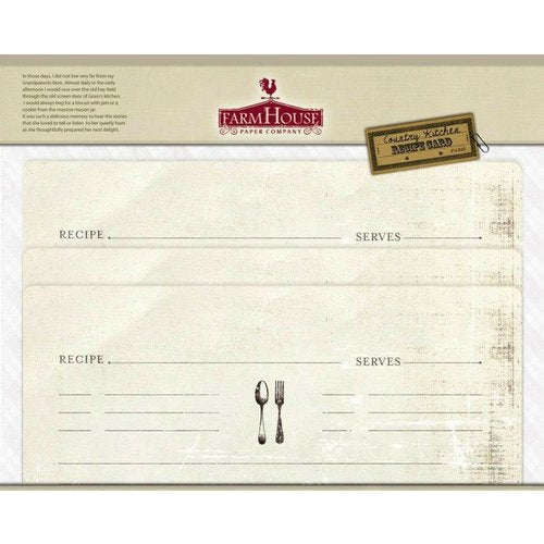 Farm House Country Kitchen Recipe Card SECRET RECIPE Scrapbooksrus