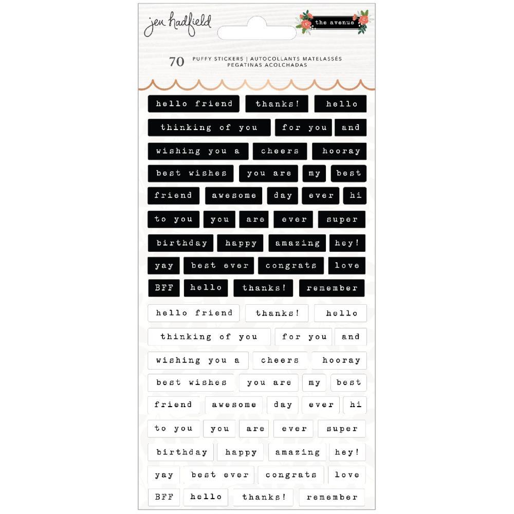 Pebbles Jen Hadfield THE AVENUE Puffy Stickers 70pc Scrapbooksrus