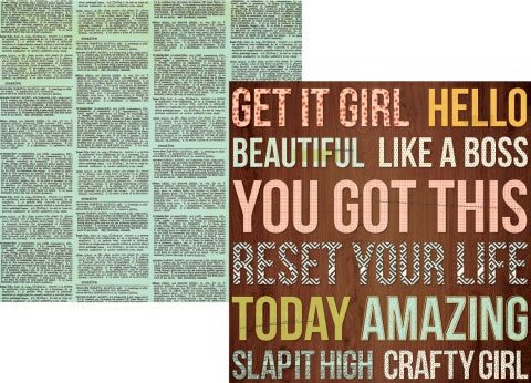 Simple Stories The Reset Girl 24/SEVEN 12x12 Scrapbook Paper Scrapbooksrus