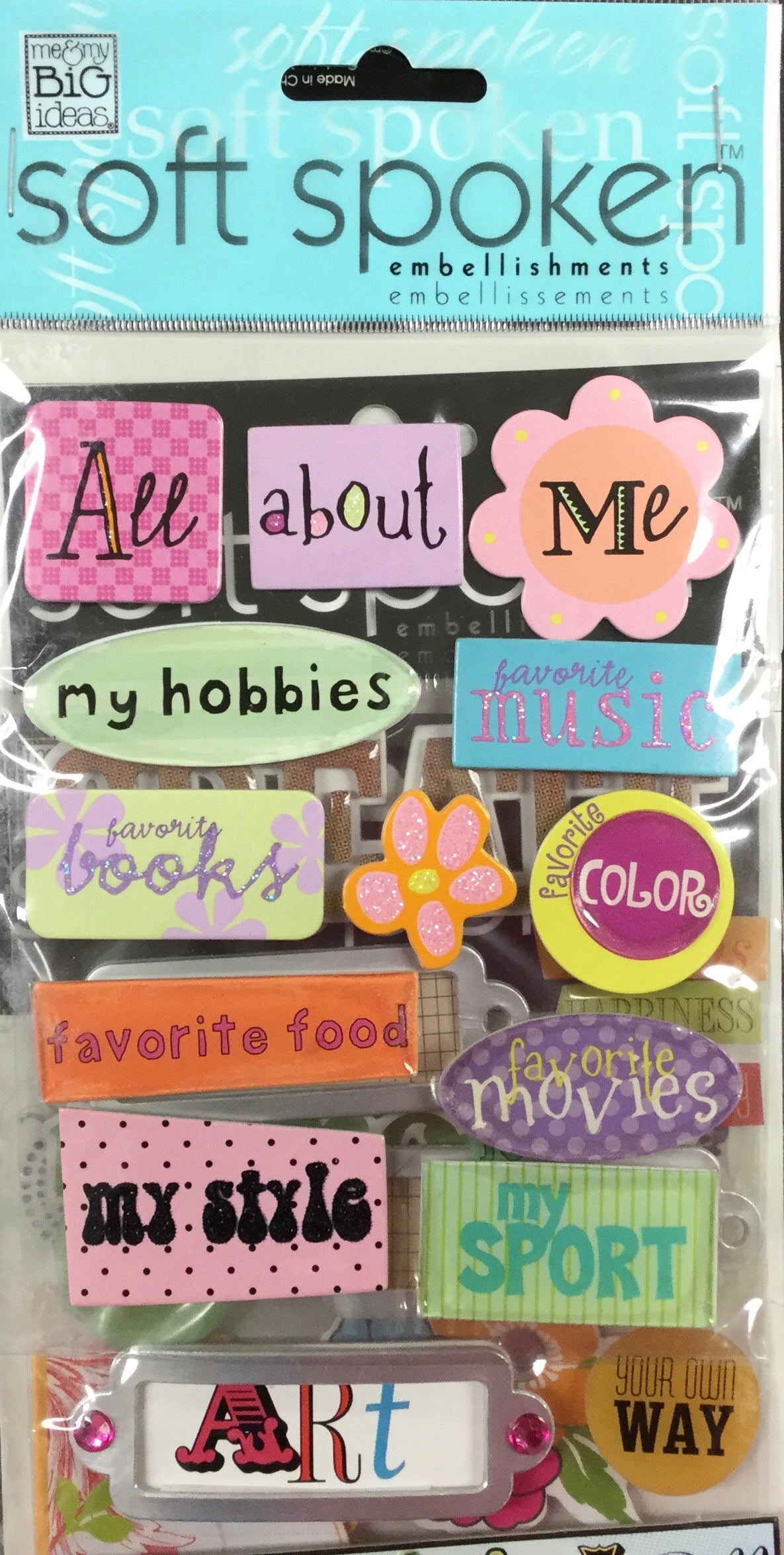 Me & My Big Ideas SOFT SPOKEN Embellishments Value Pack Scrapbooksrus