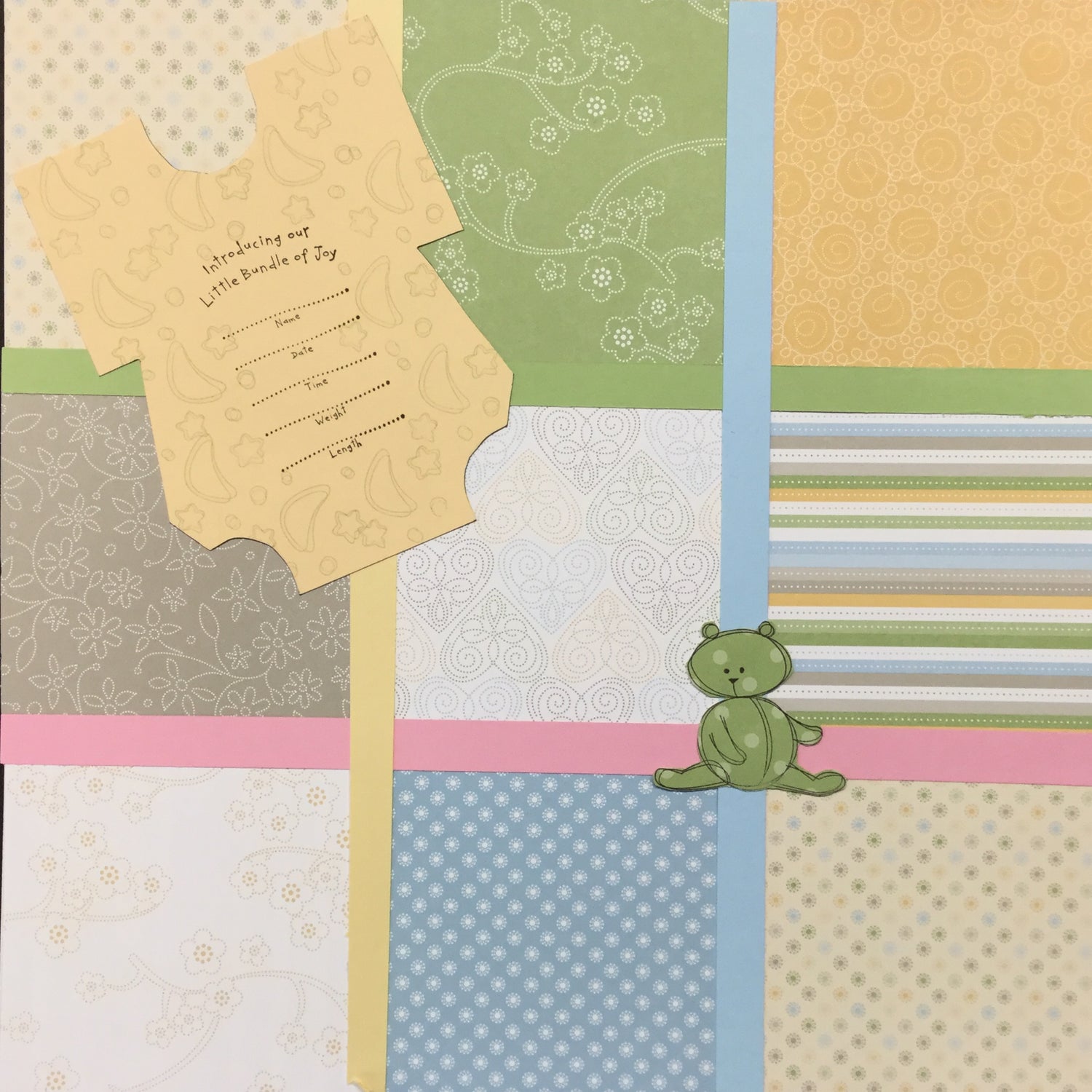 $5.00 Premade Pages BUNDLE OF JOY (2) 12"X12" Scrapbook Pages Scrapbooksrus