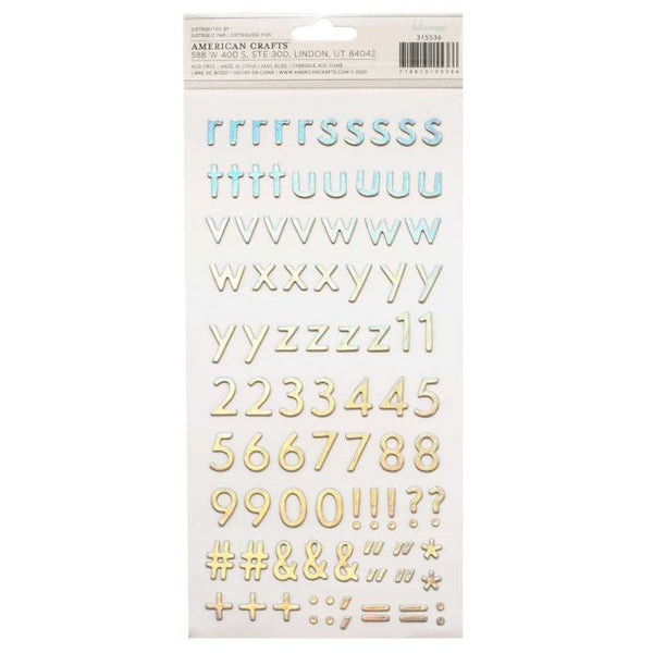 American Crafts Thickers OLD SCHOOL Chipboard Letter Stickers