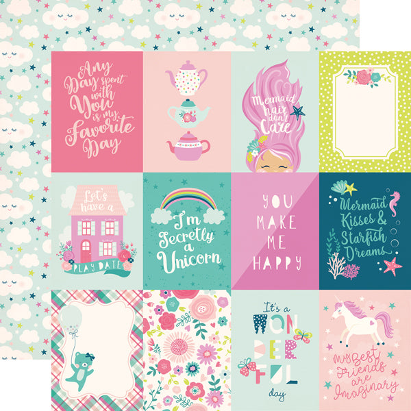 Echo Park 12"x12" IMAGINE THAT GIRL 13pc COLLECTION KIT Scrapbooksrus