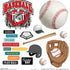 BASEBALL ELEMENTS Sticker Cut Outs  12"X12" Scrapbook Customs Scrapbooksrus