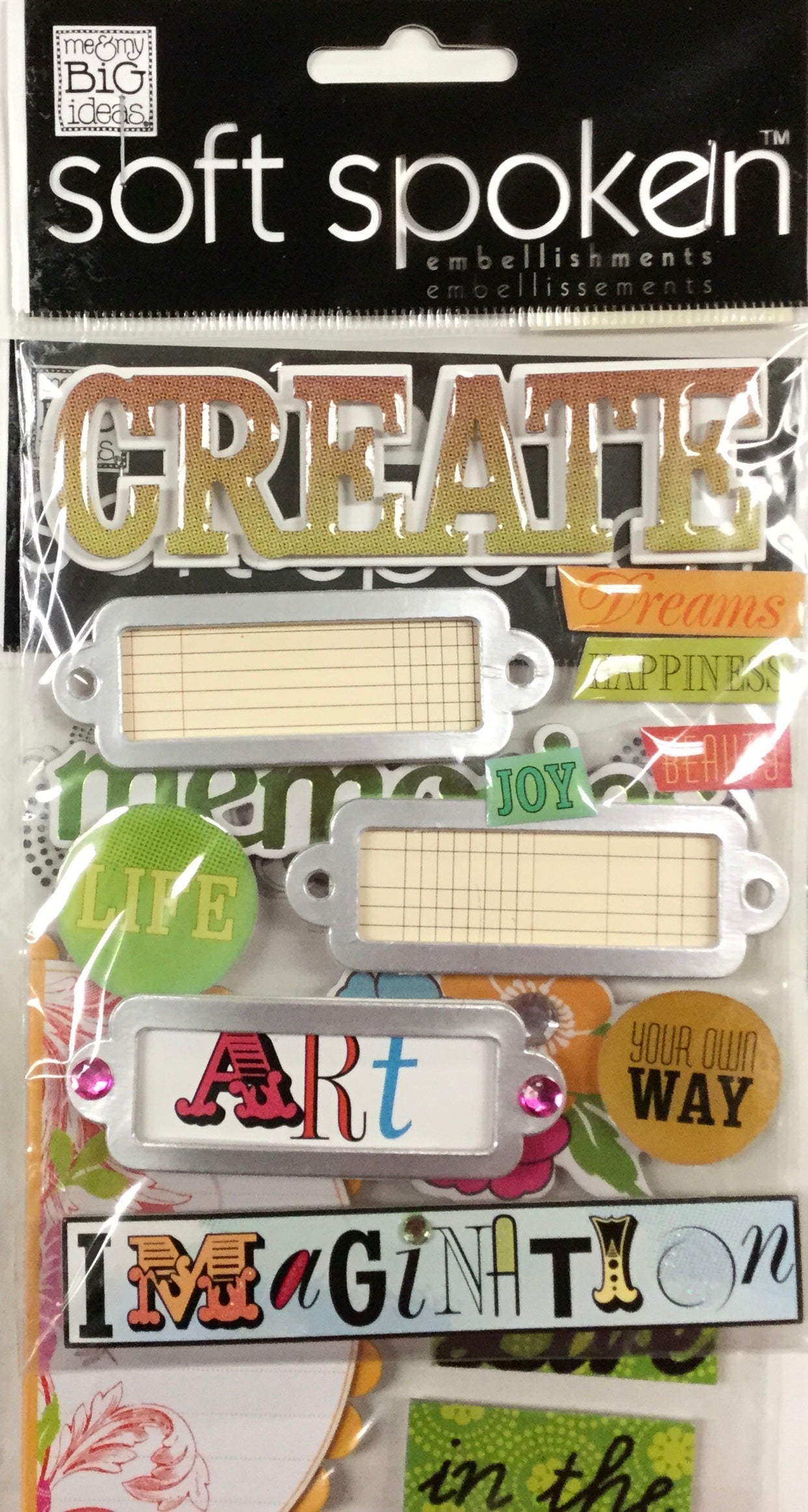 Me & My Big Ideas SOFT SPOKEN Embellishments Value Pack Scrapbooksrus