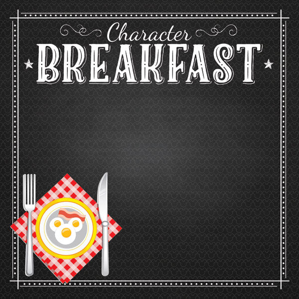 CHARACTER BREAKFAST PLATE DOUBLE-SIDED 12"X12" Scrapbook Paper Scrapbooksrus
