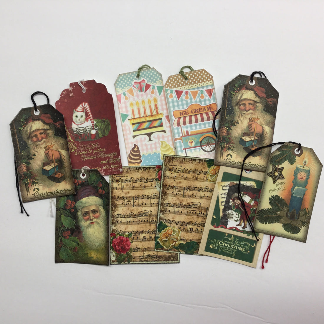 Tags & Ephemera 10pc BIRTHDAY & CHRISTMAS TAGS Scrapbooksrus