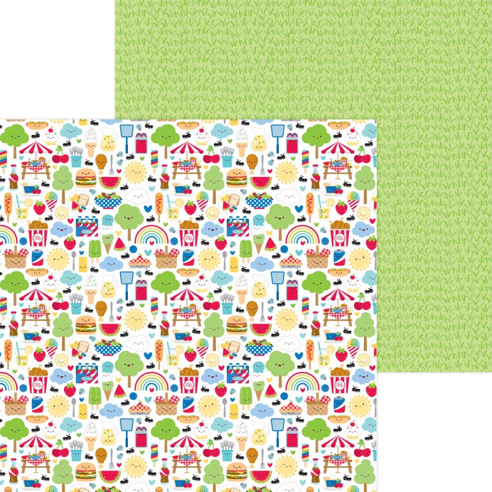 Doodlebug BAR B CUTE Paper Pack 12"X12" 13pc Scrapbooksrus