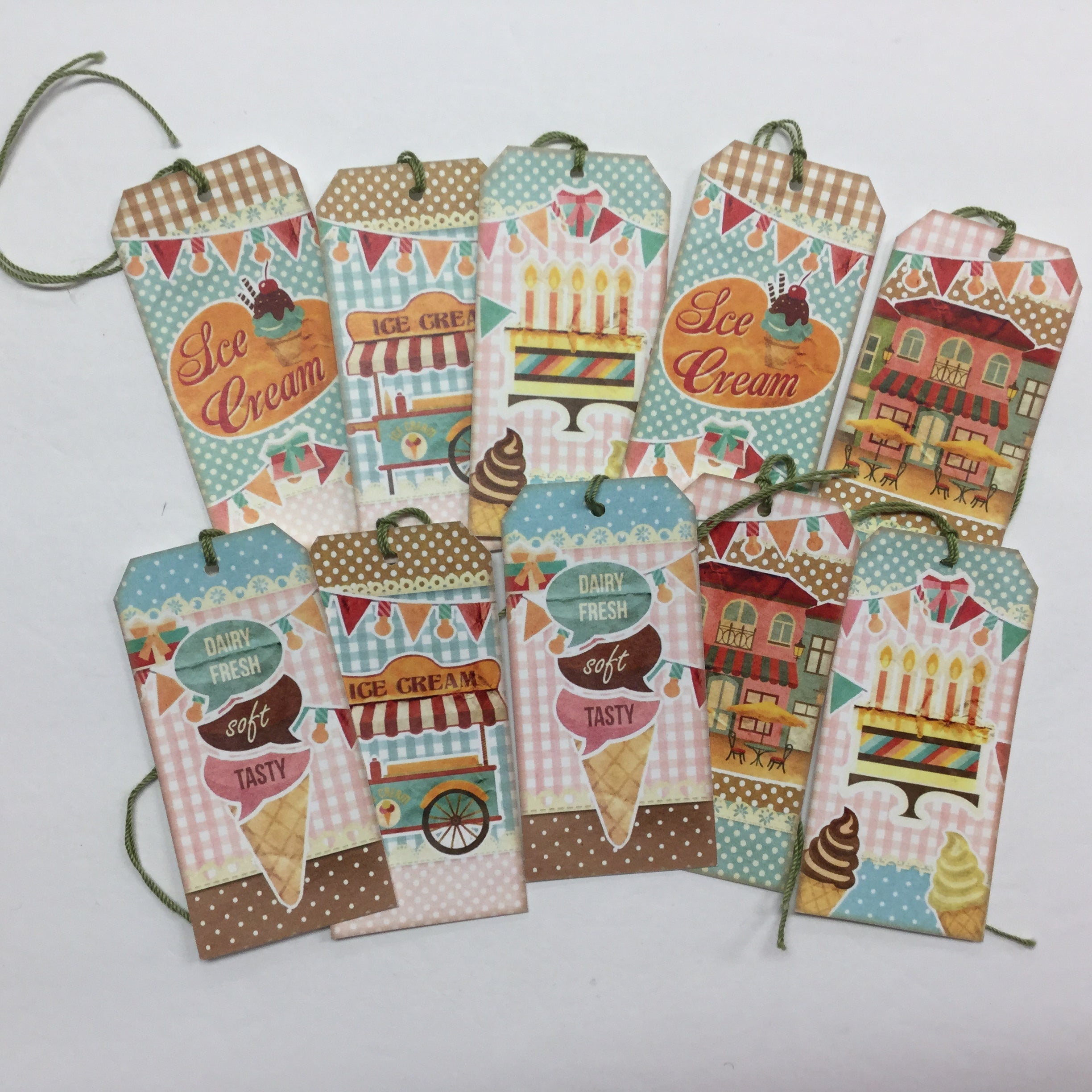 Tags & Ephemera 10pc ICE CREAM & CAKE TAGS Scrapbooksrus
