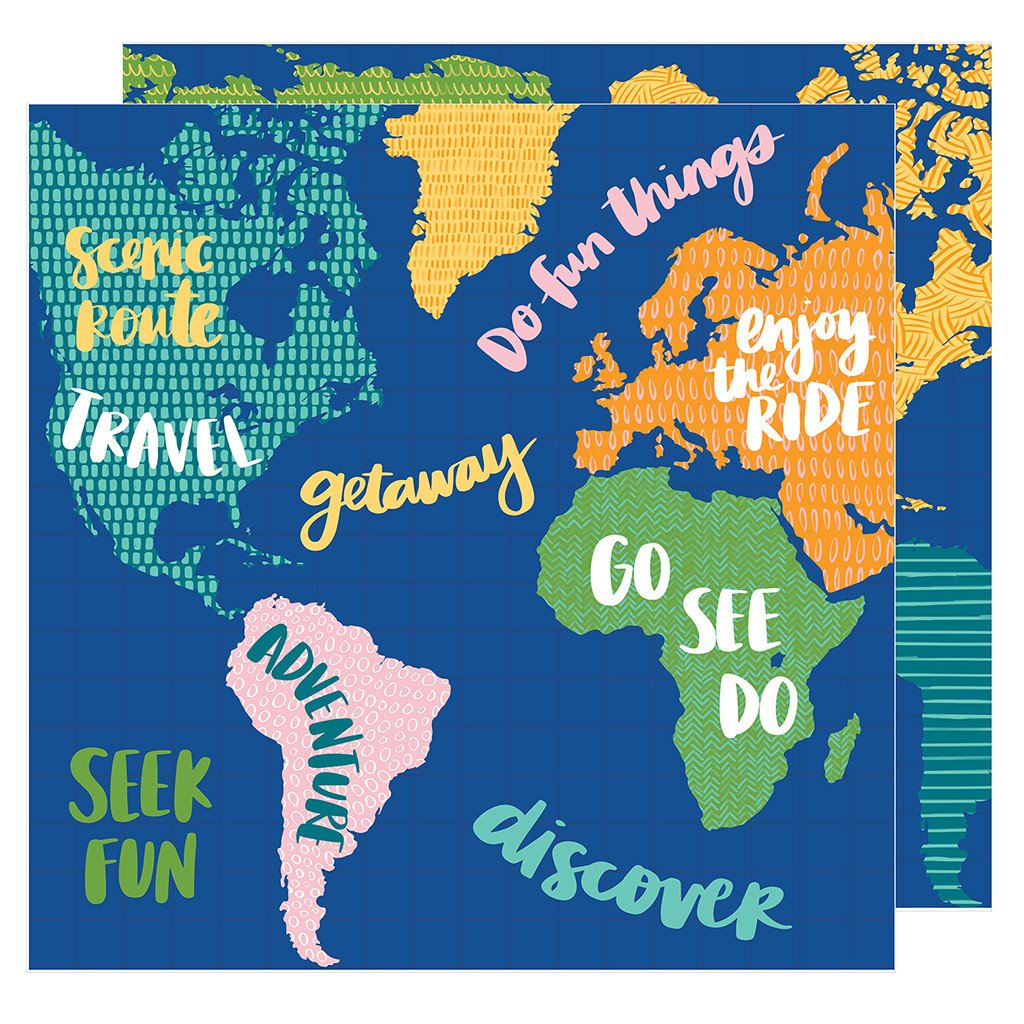 Amy Tangerine Hustle & Heart MAP IT OUT 12"X12" Paper